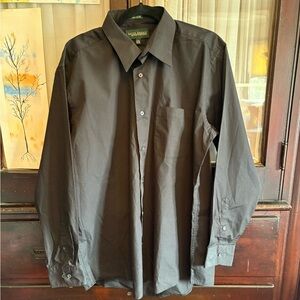 Harve Benard Men's Black Long-Sleeve Dress Shirt